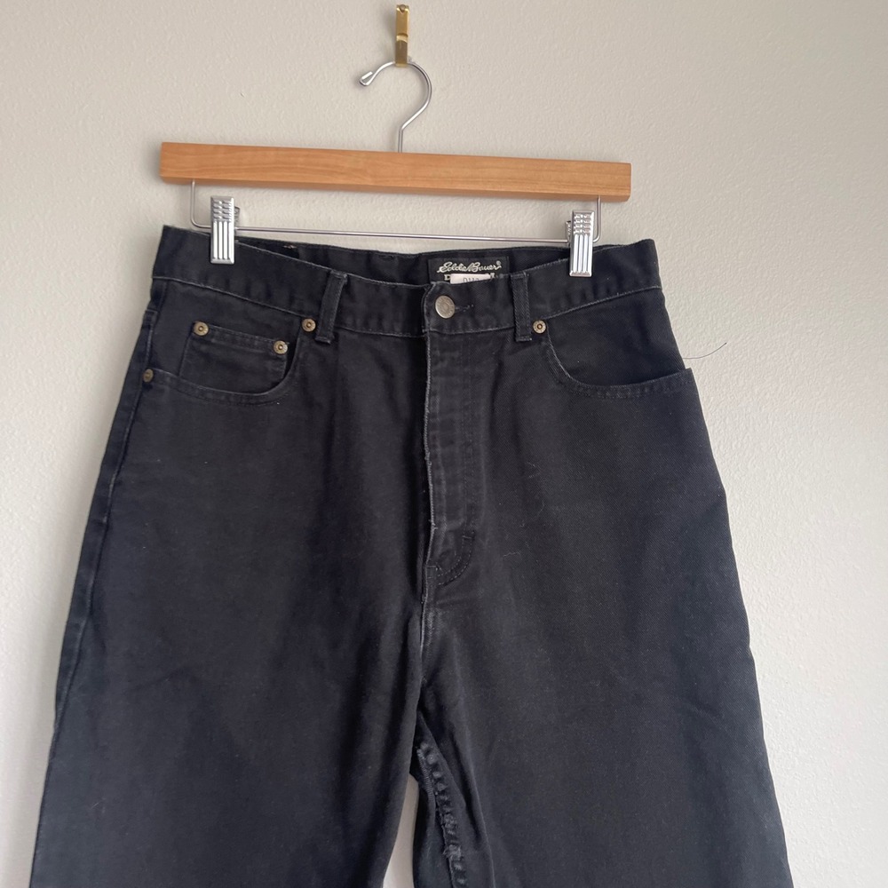 Vintage Eddie Bauer High-Waist‎ Straight Tapered Leg Black Jeans Size 12 - Picture 5 of 9
